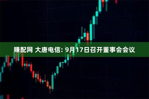 赚配网 大唐电信: 9月17日召开董事会会议