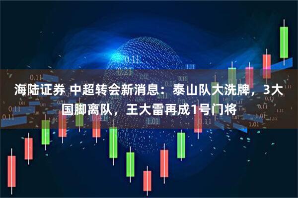 海陆证券 中超转会新消息：泰山队大洗牌，3大国脚离队，王大雷再成1号门将