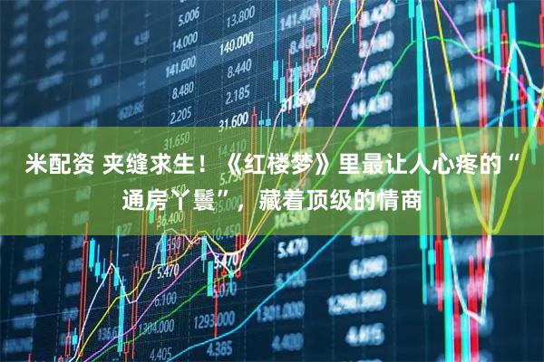 米配资 夹缝求生！《红楼梦》里最让人心疼的“通房丫鬟”，藏着顶级的情商